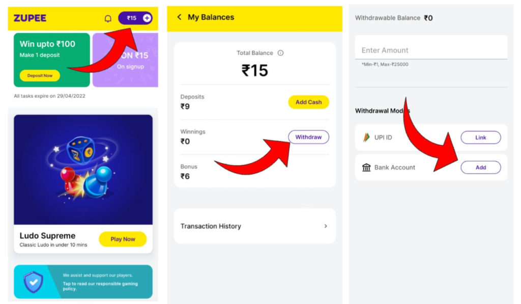 How To Withdraw From Zupee